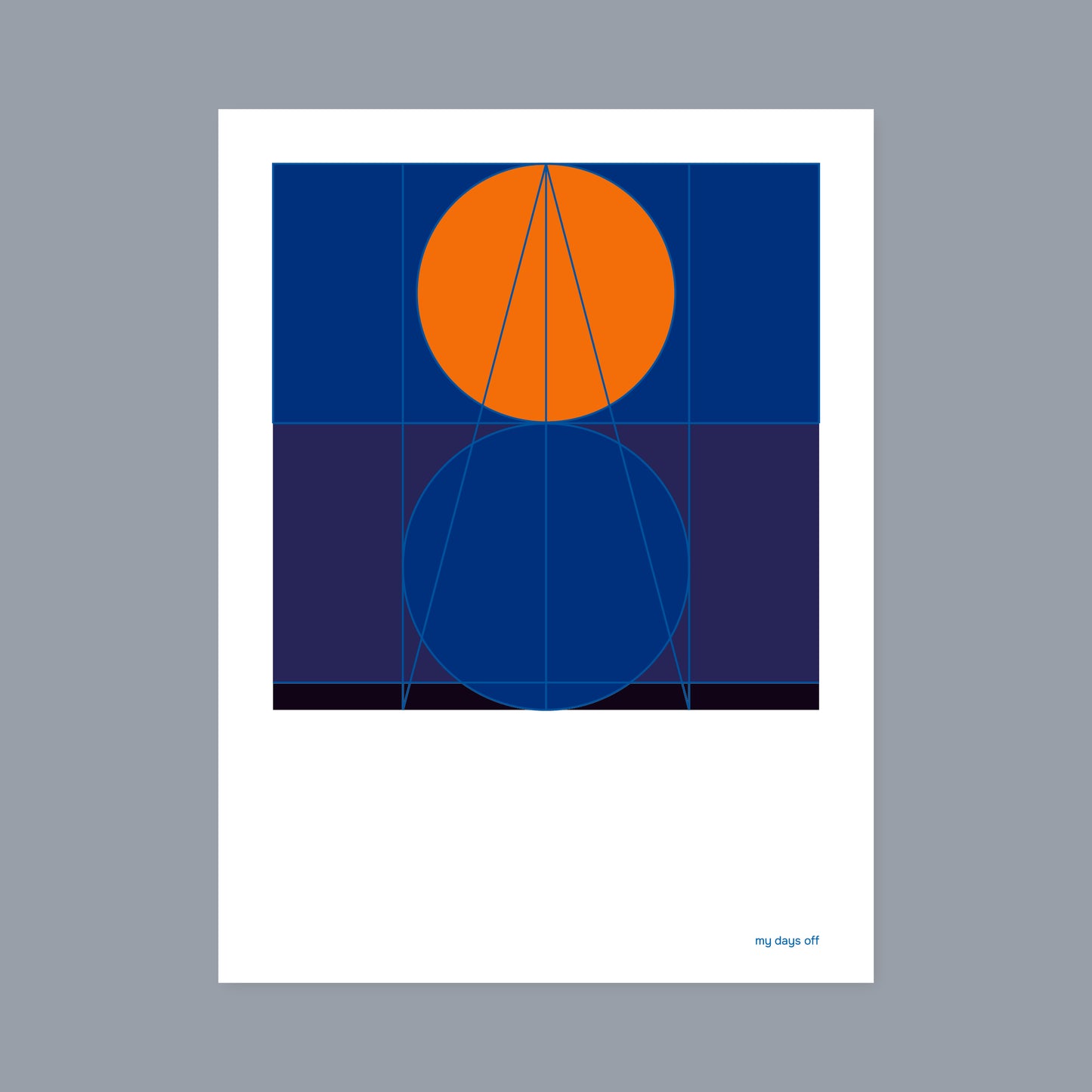 Konstruktive Ruhe zwischen zwei Polen – eine geometrische Balance auf feinstem Gmund Papier.