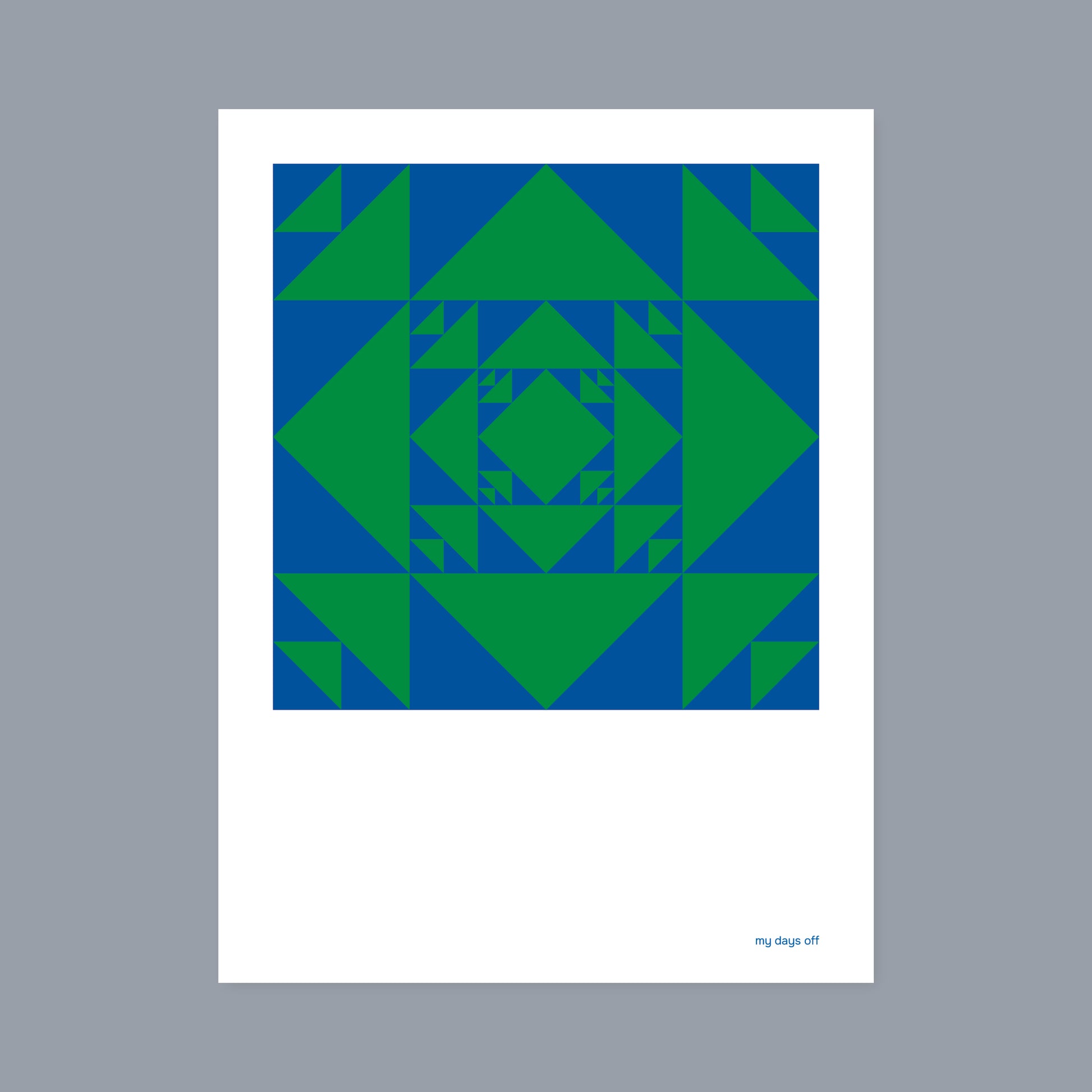 Geometrische Komposition auf hochwertigem Gmund Papier. Ausdrucksstark und präzise.