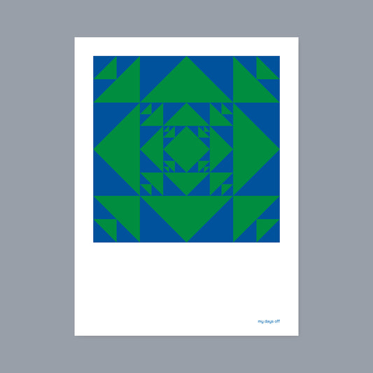 Geometrische Komposition auf hochwertigem Gmund Papier. Ausdrucksstark und präzise.