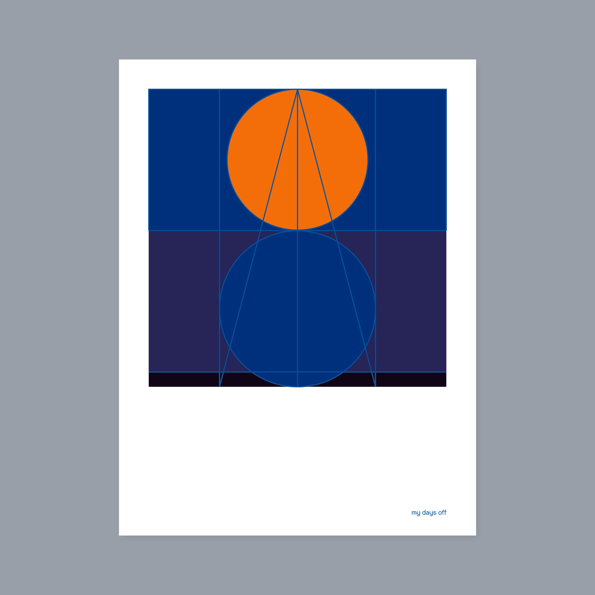 Konstruktive Ruhe zwischen zwei Polen – eine geometrische Balance auf feinstem Gmund Papier.